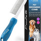 Poodle Grooming Comb - Metal Dematting Comb with Long & Short Stainless Steel Teeth for Removing Matted Hair & Knots, Safe and Gentle for Dogs & Cats