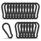 KINLINK 20 Pack Black Carabiner Clip, 3.54 inch Heavy Duty Spring Snap Hook, Caribeener Clips for Camping, Hiking, Travel, Fishing, Quick Link Keychain, Water Bottle, Backpack