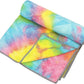 Yoga Towels Non Slip Hot Yoga Towel Skidless Waffle Texture100% Absorbent Odorless Microfiber Yoga Blanket Standard Sized 24 x72 in Mat Towel,for Hot Yoga Bikram Pilates (Pink & Blue & Yellow)