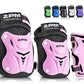 Knee Pads for Kids, Wrist Guards Knee and Elbow Pads Set with Drawstring Bag, Protective Gear Set for Girls Boys Roller Skating Cycling Skateboard - Pink Medium