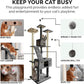 Furhaven 69.3" Tall Cat Tree for Indoor Cats, Ft. Sisal Scratching Posts, 2x Cat Condos, & Toys - Tiger Tough Double Decker Interactive Playground Tower - Silver Gray, One Size