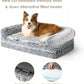 EHEYCIGA Human Dog Bed for Kids, Foldable XXL Dog Bed, Faux Fur Fluffy Pet Couch Bed, Orthopedic Calming Memory Foam Big Pet Bed, Washable Pet Sofa Bed with Non-Slip Bottom, Grey, 54"x38"x7.5"
