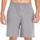 Men's Gym Shorts Sports Quick Dry Workout Running or Casual Training Short with Zipper Pockets