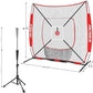 6'X6' Baseball Softball Practice Net,Pitching Net,Batting Net,with Bonus Strike Zone,Target and Bow Frame,for Hitting,Pitching,Catching