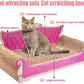 Scratching Sofa, Couch Shaped Thick Scratching Cardboard, Lounge Bed for Indoor Rest&Play, Sofa Scratcher Pad (Pink, 27.6" L X 12.4" W X 11.8" H)