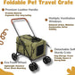 Pet Stroller Foldable Travel Crate for Small and Medium Dog and Cat, Portable Pet Travel Carrier, Pet Jogger with Detach Carrier