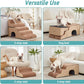 Extra Wide Dog Stairs with Tunnel, Detachable Large Pet Step for Small Medium Dog, Puppy or Cat, Ramp for High Bed, Couch, Sofa or Car, Stable, 19.7x33x22.4 inch, 5 Step, Light Brown