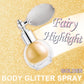 Hair and Body Glitter Spray, Holographic Glitter Highlighter Powder, Face Body Clothes Shiny Glitter, Loose Shimmer Hairspray Festival Rave Prom Accessories (Gold)