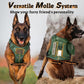 rabbitgoo Dog Harness Medium Sized No Pull, Tactical Service Pet Vest with Molle and Control Handle, Adjustable and Reflective Military Harness for Easy Walking and Training, Green, M