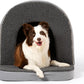 Orthopedic Dog Bed House - Dog House Indoor with Egg-Crate Foam - Tent Bed with Waterproof Lining & Nonskid Bottom, Ideal for Small Breeds & Fits 24-Inch Crate - 23"x16", Charcoal