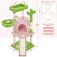Yaheetech Cactus Cat Tree, 42in Cat Tower for Indoor Cats, Multi Level Kitten Condo Scratching Post, Pet Activity Center Furniture w/Ball, Plush Perch, Platform, Basket, Pink/Green