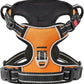 Timos Dog Harness Large Sized, No Pull with Neck Lockable Snap,No Choke Front Clip Dog Reflective Harness,Adjustable Metal Rings 3 Buckles,Easy Control Handle for Large Dogs Orange XL