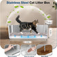 Stainless Steel Sifting Litter Box with Lid, Metal Litter Pan with Scoop for Big Cats Multi Cat, Extra Large Cats Litterbox Odor Control Easy Clean (23*15.4*6.9inch-Without Enclosure, X-Large)