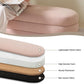 Storage Ottoman Bench 49.2 Inch Upholstered Fabric Storage Bench for Bedroom End of Bed Aesthetic Large Oval Ottoman for Living Room Entryway (Pink)