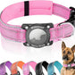 Upgraded AirTag Dog Collar, IP68 Waterproof Dog Collar with Apple Air Tag Holder, Reflective Adjustable Heavy Duty Dog Collars with Soft Padded for Small, Medium and Large Dogs,Pink, S