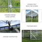 Large Metal Chicken Coop with Run Walk-in Poultry Cage Chicken Runs House Pen Cage Spire Roofed Chicken Coops with Anti-Ultraviolet Cover for Outdoor Yard Farm Use 9.8’L x 19.7’W x 6.4’H