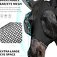 Harrison Howard Horse Fly Mask with Forelock Opening Stretch Breathable and Comfortable for Horses UV -Protection Black L