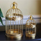 VELA LANTERNS Birdcage Decor Candle Holder Lantern Decorative Wedding Table Centerpiece Decorations, 10" and 6" Tall, Gold, Set of 2