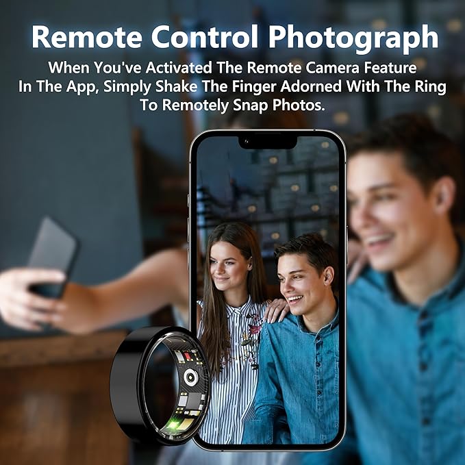 Smart Health Ring for Women Men Fitness Tracker with Heart Rate, Blood Oxygen, Blood Pressure, Sleep Monitoring, Step Counting, IP68 Waterproof for iPhone and Android, No APP Fee, Silver 6