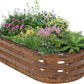 Galvanized Raised Garden Bed Outdoor - 4×2×1ft Planter Raised Beds for Gardening | Oval Metal Garden Planter Box with Safety Edging and Gloves for Vegetables Fruits and Flowers - Grain