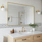 27x40 Inch Brass Bathroom Mirror for Wall, Aluminum Frame Rectangle Rectangular Vanity Mirror, Modern Large for Bedroom, Living Room, Horizontal or Vertical