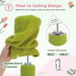 PEQULTI Tall Cat Tree Floor to Ceiling Cat Tower Adjustable Height (90.5''-100.4'' = 230cm-252cm) with Cat Condo, Cozy Hammock and Scratching Post, Pink Flower Climbing Tree for Indoor Cats, Pink