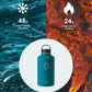 BUZIO 64 oz Water Bottle Insulated with Straw & 3 lid and Carrying Pouch, Leak Proof Half Gallon Stainless Steel Water Flask Jug, Cold for 48 Hrs Double Vacuum Thermo Canteen, BPA-Free, Dark Blue