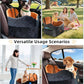 Car Seat Booster for Dog: High-Support Memory Foam Pet Car Seat for Small/Medium Dogs Under 35lbs with Elevated Cushion,Pockets - Detachable Washable Puppy Travel Bed for Driving(Black/Brown)