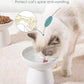 vancasso Ceramic Elevated Cat Bowls 2-Pack - 6.2" Extra Wide Raised Cat Food & Water Dishes, 5.1" Optimal Height Anti-Whisker Fatigue Shallow Bowls for Cats/Kittens/Dogs, Lead & Cadmium Free (White)
