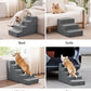Made4Pets Dog Stairs for High Bed, Extra Wide Pet Stairs for Bed Couch Sofa, 35D Foam Pet Steps for Small Dogs and Cats, Non-Slip Bottom Dog Steps, Grey, 5 Steps