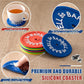 8 Pcs Barbell Bumper Plate Cool Coasters Round Silicone Coasters Weight Plate Coaster with Rack Holder for Gym Lovers Gym Accessories(Colorful)
