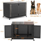48" Heavy Duty Dog Crate Furniture for Extra Large Dogs, Enclosed Design with 0.5 inch Holes, Indestructible Metal Kennel for High Anxiety Dogs, Chew Proof Pet House Cage Indoor, Gray