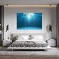 Nature Wall Art Prints - Ocean Forest Mountain Lake Canvas Landscapes - Small to Extra Large Living Room Bedroom Kitchen Bathroom Décor (Sun Rays Under Water, 31L" x 47W" - 3 Panels)
