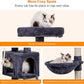 Heybly Cat Tree, Cat Tower for Indoor Cats with Scratching Board, Multi-Level Cat Furniture Condo with Feeding Bowl Smoky Gray HCT010SG