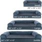 Furhaven Orthopedic Dog Bed for Medium/Small Dogs w/ Removable Bolsters & Washable Cover, For Dogs Up to 35 lbs - Sherpa & Chenille Sofa - Orion Blue, Medium