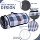 HX&OD Outdoor Picnic Blanket, Extra Large, 80''x60'' Waterproof Foldable Blankets Gingham Picnic Mat for Beach, Camping Grass Lawn Park Accessories Cute Couple Ideas Wedding (Gray, 80”x60”)