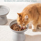 vancasso Ceramic Elevated Cat Bowls 2-Pack - 6.2" Extra Wide Raised Cat Food & Water Dishes, 5.1" Optimal Height Anti-Whisker Fatigue Shallow Bowls for Cats/Kittens/Dogs, Lead & Cadmium Free (Grey)