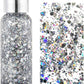 MAEPEOR Chunky Face Body Glitter Gel 19 Colors Mermaid Sequins Holographic Body Glitter Gel Long-Lasting Festival Makeup Glitter Paint for Face Body Hair Nails (30g, 01 Silver)