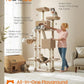 Feandrea Cat Tree, 81.1-Inch Large Cat Tower with 13 Scratching Posts, 2 Perches, 2 Caves, Basket, Hammock, Pompoms, Multi-Level Plush Cat Condo for Indoor Cats, Camel Brown UPCT190K01
