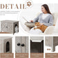 JY QAQA Cat Litter Box Enclosure,Litter Box Furniture Hidden with Barn Door,Wooden Washroom Furniture,Cat House,Fit Most of Litter Box