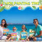 Blosssound 10 Set Pre Printed Canvas Pre Drawn Canvas Painting with Easel Kits 5" x 7" Outline Painting Panels for Beginners, DIY Craft Project, Party Favor, Home Decors(Landscape)