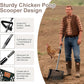 Chicken Poop Scooper - Metal Sifting Shovel & Rake 2-in-1 with Adjustable Stainless Steel Handle (37"-65"), Sand Shovel for Chicken Coops, Farm Animal Waste