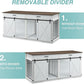 EDYO LIVING 72.5" Large Dog Crate Furniture for 2 Dogs, Wooden Dog Kennel with Drawers, Divider, Sliding Barn Door, Water Resistant Indoor Furniture Style Double Dog Crates, White