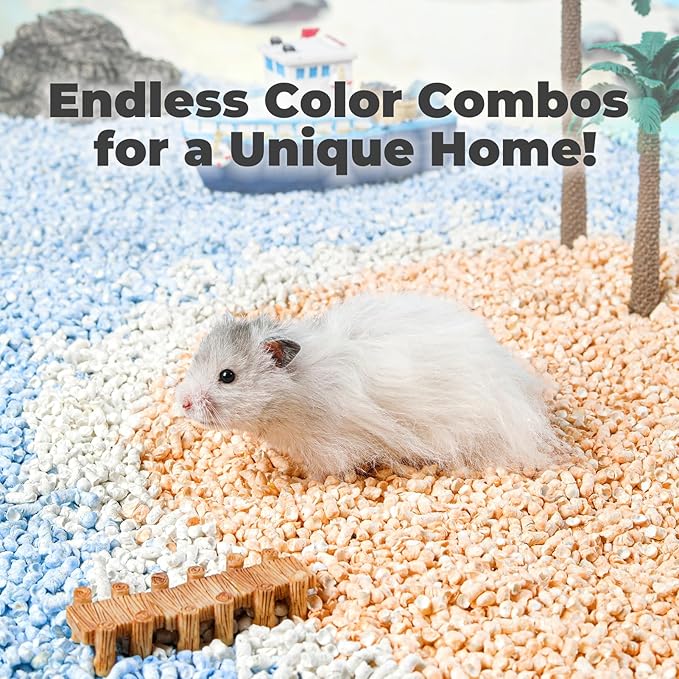 mini&moe Rabbit Bedding Guinea Pig Bedding Paper Pellet Bedding: Odor Control & Moisture Absorbent Natural Paper Pellet Bedding - for Small Animal Guinea Pigs, Rabbits,Hamsters Bedding 3.96lb