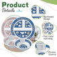4 Pcs Portion Control Plates & Bowls Set (2 Plates + 2 Bowls, 9 Inch) - Self-Measuring for Weight Loss, Gastric Bypass, LapBand, Diabetes & Healthy Diets, Pink & Blue, for Adults & Children