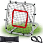 3' x 3'/1.67' x 1.67' Pro Portable Baseball and Softball Rebounder Adjustable Heavy Duty Pitch-Back Net with Bag Strap Fielding Trainer Net 3 Angles Ground Balls Line Drives Pop Flies