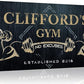 Tailored Canvases Personalized Gym Sign Wall Art Decor - Motivational Canvas for Home Gym, Workout Room, Garage, Fitness Center - Workout Inspirational Posters - Gym Name on Charcoal Background, 48x24in