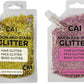 Hair Glitter Gel – 3 Oz Chunky Iridescent Holograph Stars & Moon, Cosmetic-Grade Glitter for Hair, Body & Face for Kids and Women, Applies Smoothly & Washes Off Easily - Rose/Gold 2Pack
