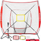 Storgem Baseball and Softball Practice Net 7×7ft Portable Hitting Pitching Batting Training Net Baseball Backstop Net with Batting Tee and Strike Zone and Bow Frame