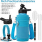 Insulated Water Bottle | Thickened Stainless Steel Vacuum Metal | Portable Sports Water Jug for Gym and Hiking with Straw, Carrier Bag, Handle Strap | BPA-Free 32 oz